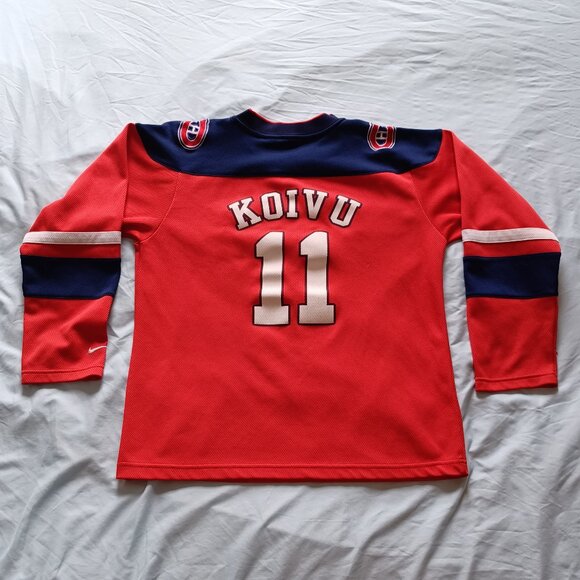 1990s Y2K Nike Team Montreal Canadiens Saku Koivu NHL Hockey Jersey Youth Large - Picture 2 of 16